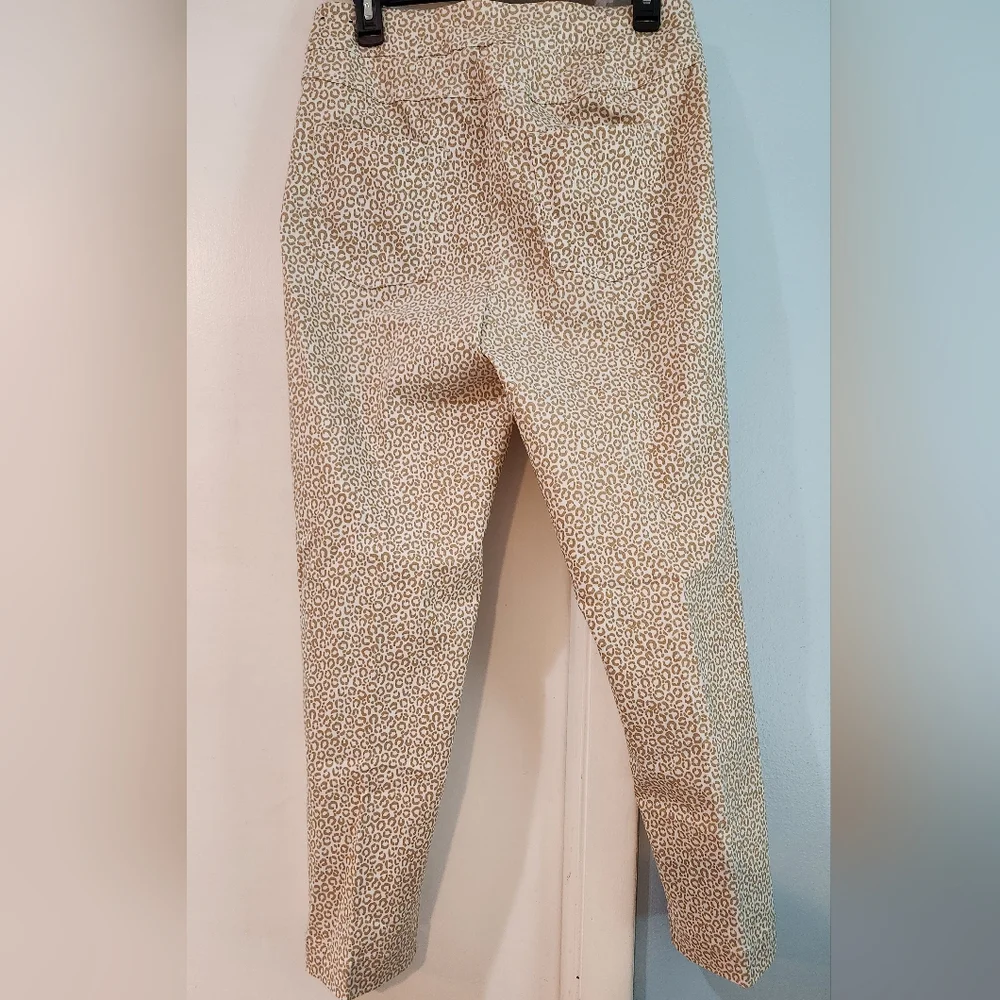 Women's Slimsation White Pants with Tan/Brown Circle Pattern size 12 - Picture 4 of 5